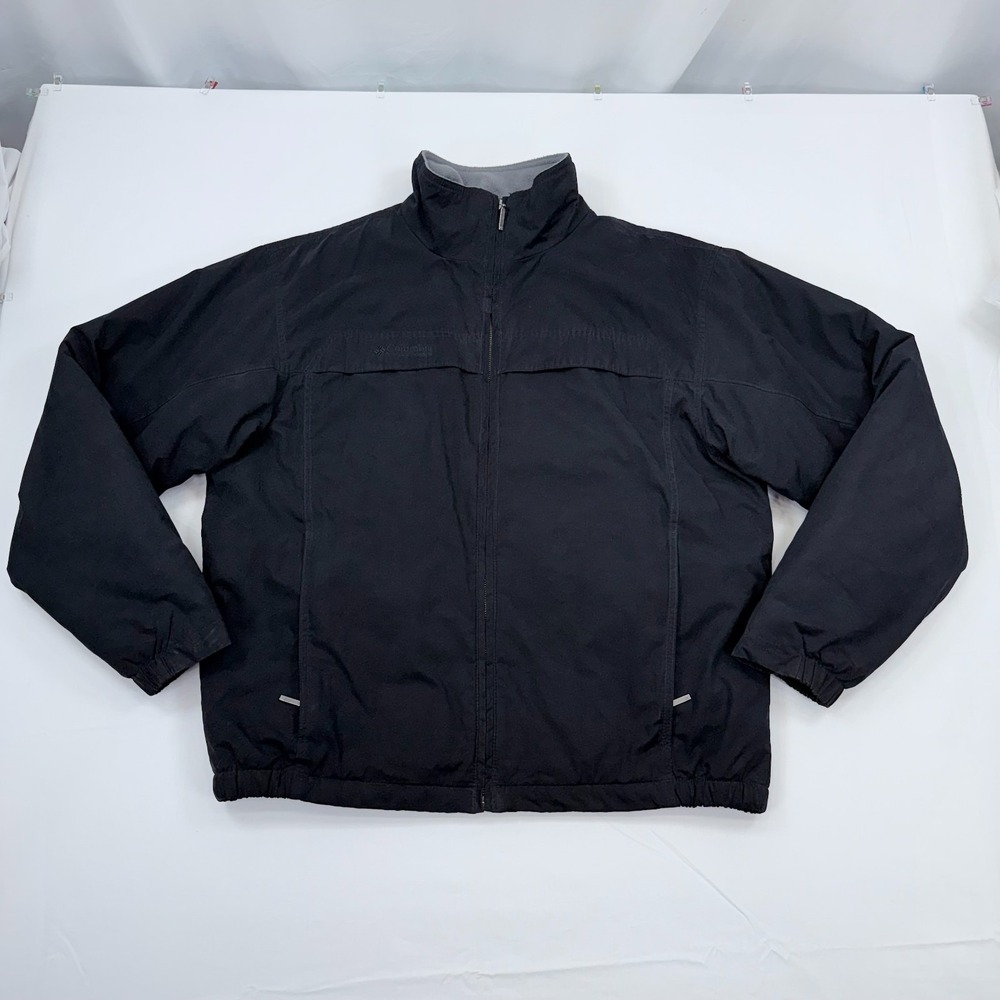Columbia Fleece Lined Bomber Jacket Mens Large Full Zip Insulated Utility Coat